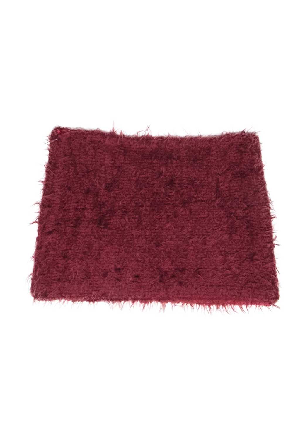 Camilla Signori - Maroon Red Fuzzy Knit Mini Skir… - image 2