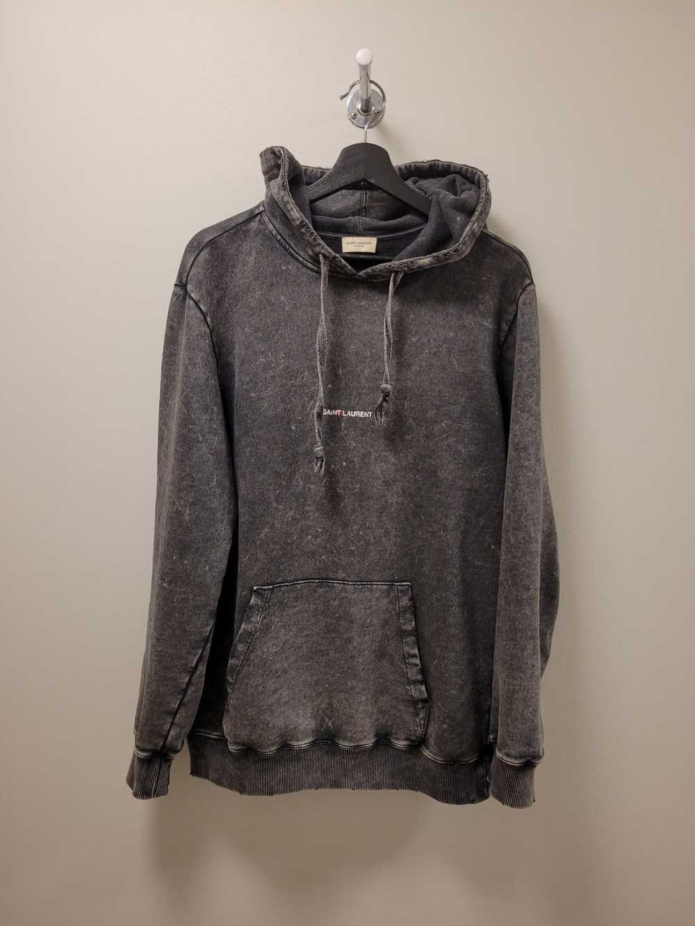 Saint Laurent Paris stonewashed gauge hoodie - image 1