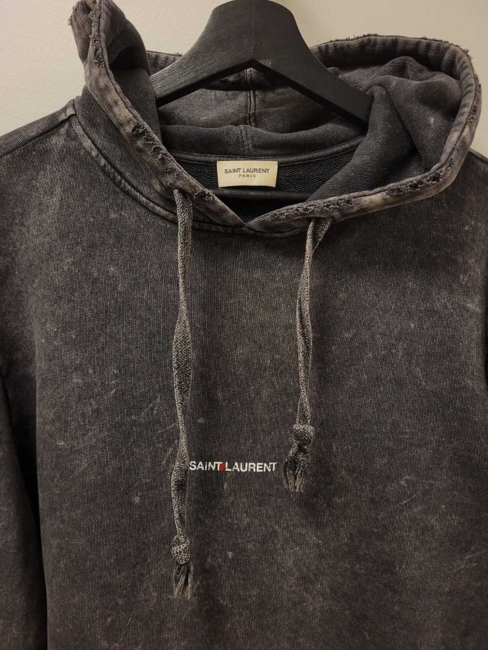 Saint Laurent Paris stonewashed gauge hoodie - image 2