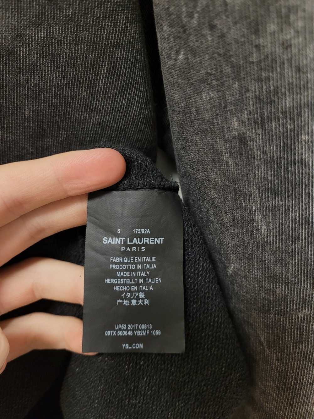 Saint Laurent Paris stonewashed gauge hoodie - image 5