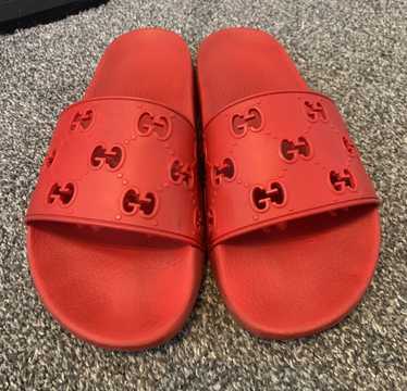 Gucci Gucci GG Red Rare Rubber Slides Cut Out Sli… - image 1