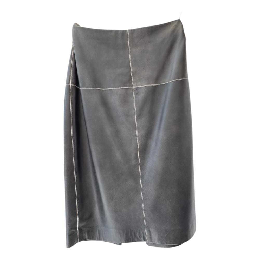 René Lezard Leather mid-length skirt - image 1