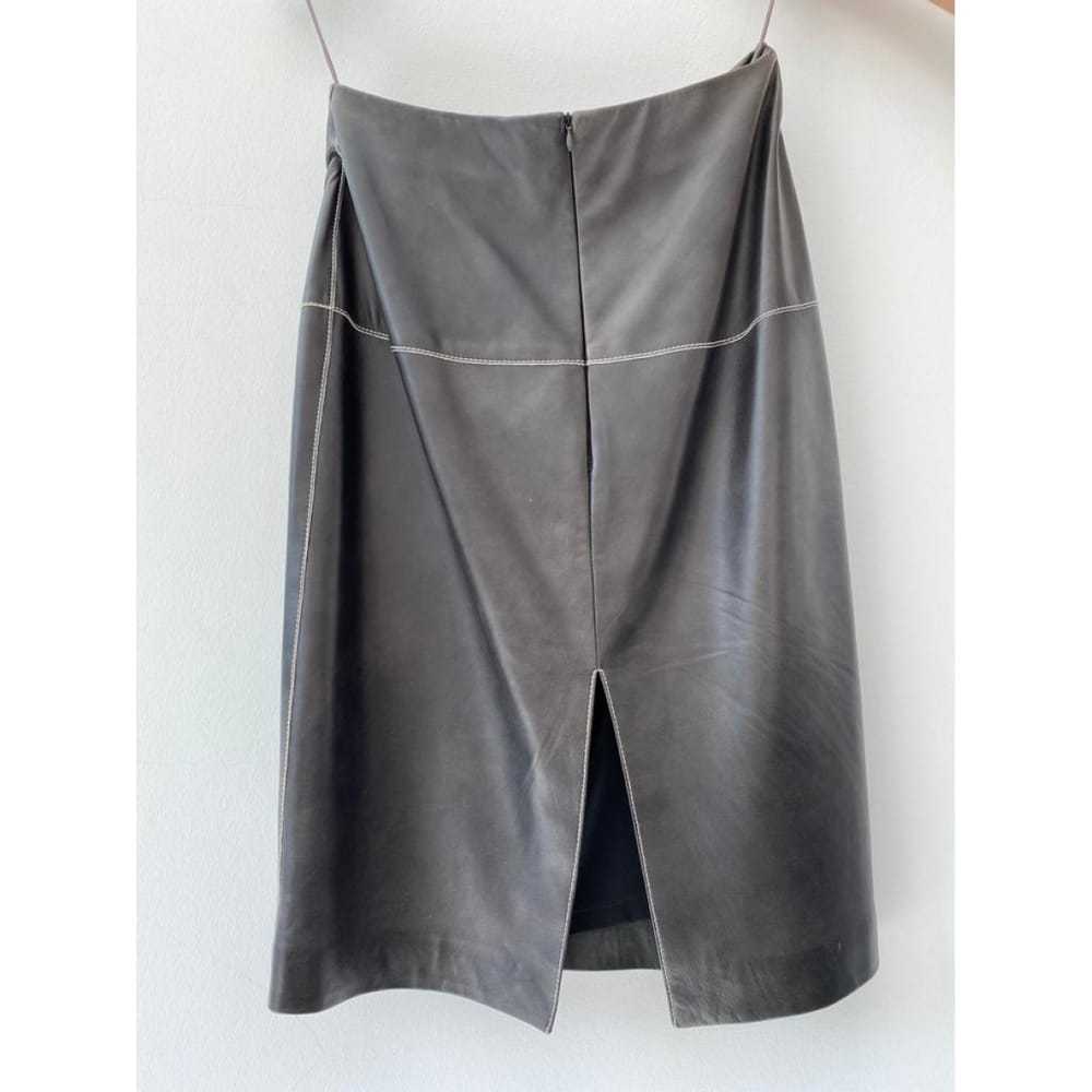 René Lezard Leather mid-length skirt - image 2