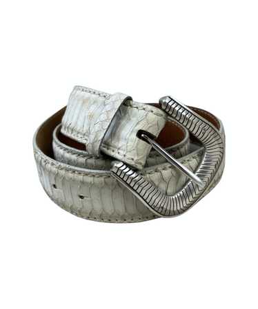 Leather belt BB SIMON White size 100 cm in Leather - 35614028