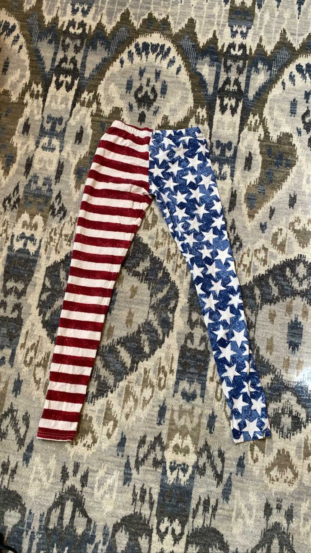 Custom CALZEDONIA American Print Leggings ⊛ RED/B… - image 3