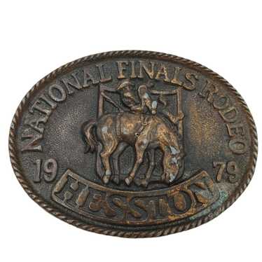 Unkwn 1979 Rodeo Buckle Hesston National Finals Ba