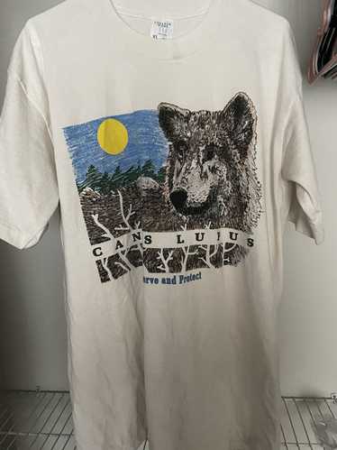 Vintage Canis lupus preserve & protect Wolf T shi… - image 1