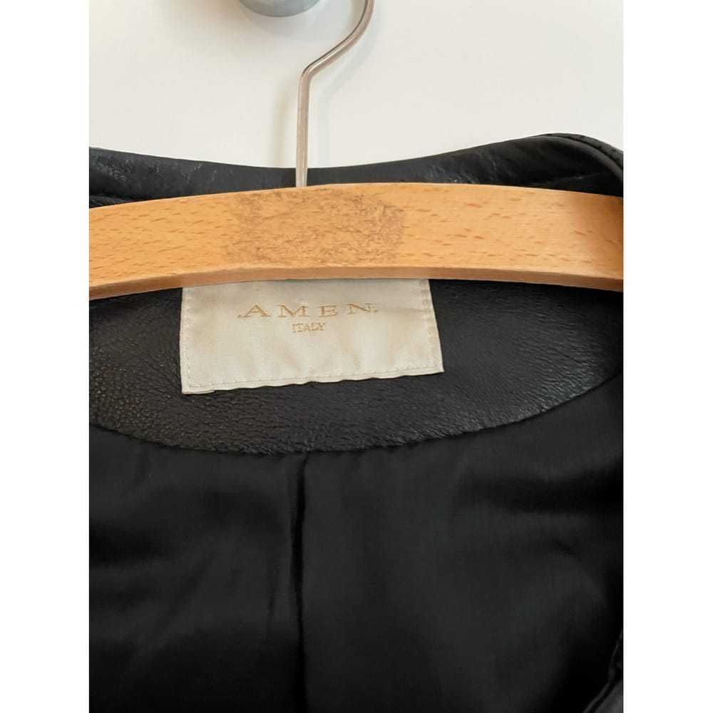 Amen Italy Leather short vest - image 4