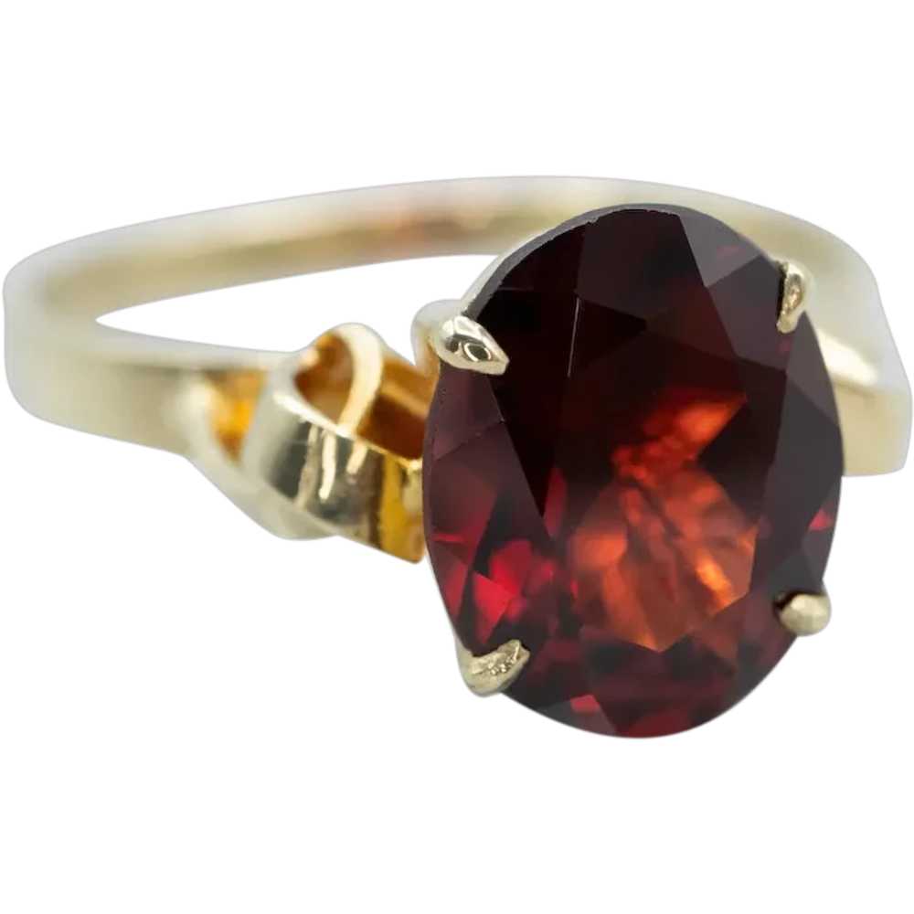 Vintage Garnet Solitaire Ring - image 1