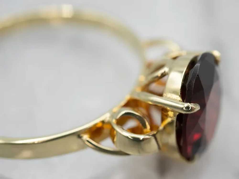 Vintage Garnet Solitaire Ring - image 2