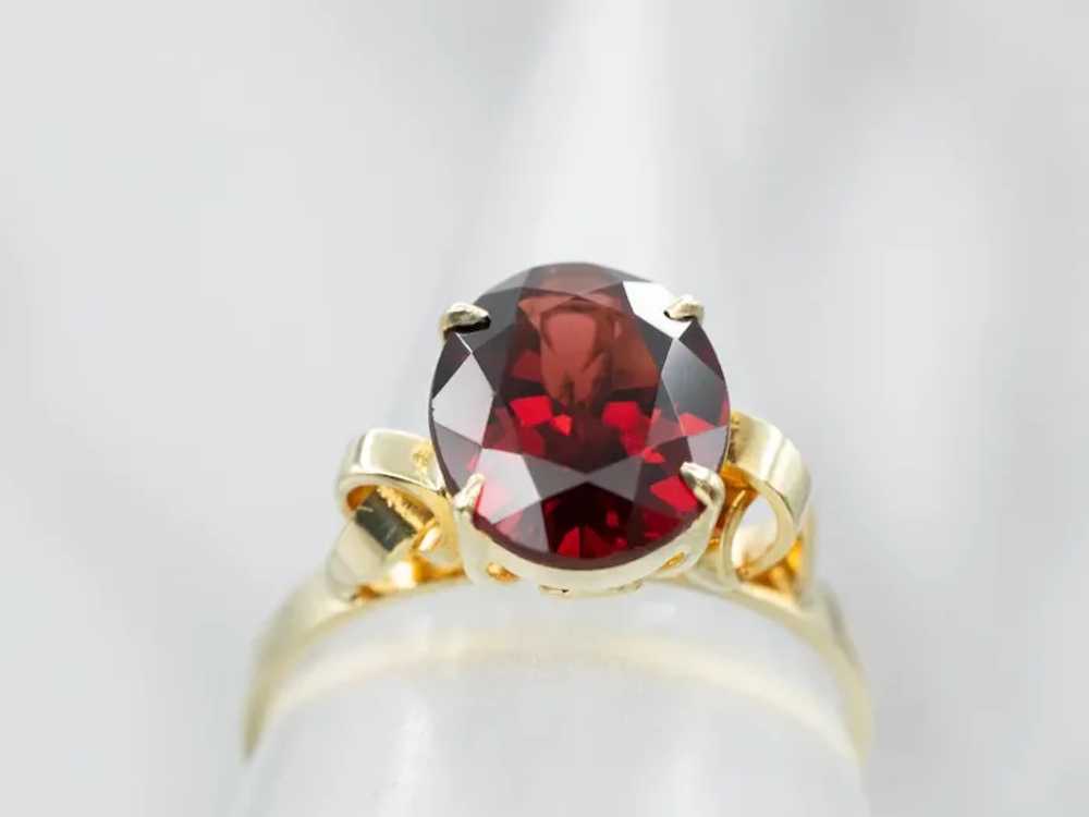 Vintage Garnet Solitaire Ring - image 4