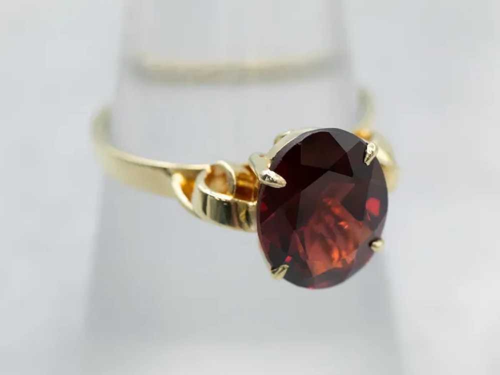 Vintage Garnet Solitaire Ring - image 5