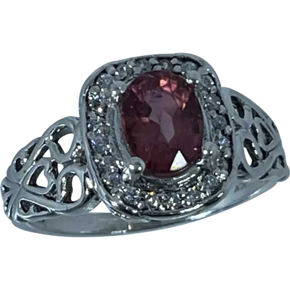 14k Pink Tourmaline & Diamonds Ring, free resize - image 1