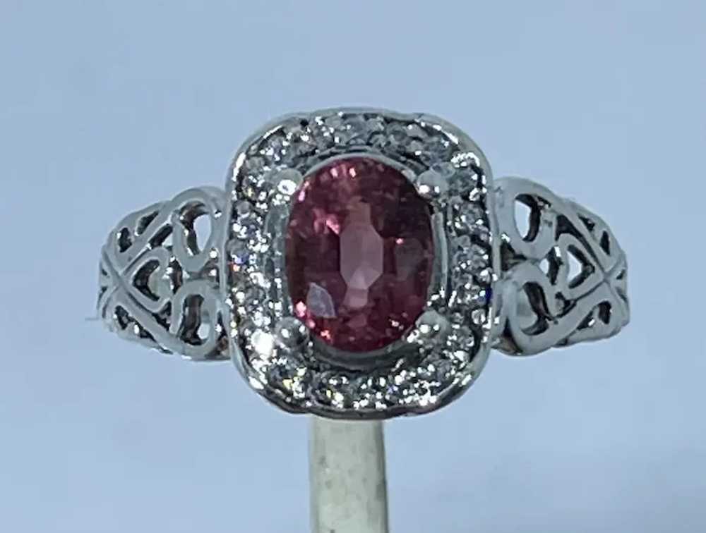 14k Pink Tourmaline & Diamonds Ring, free resize - image 3