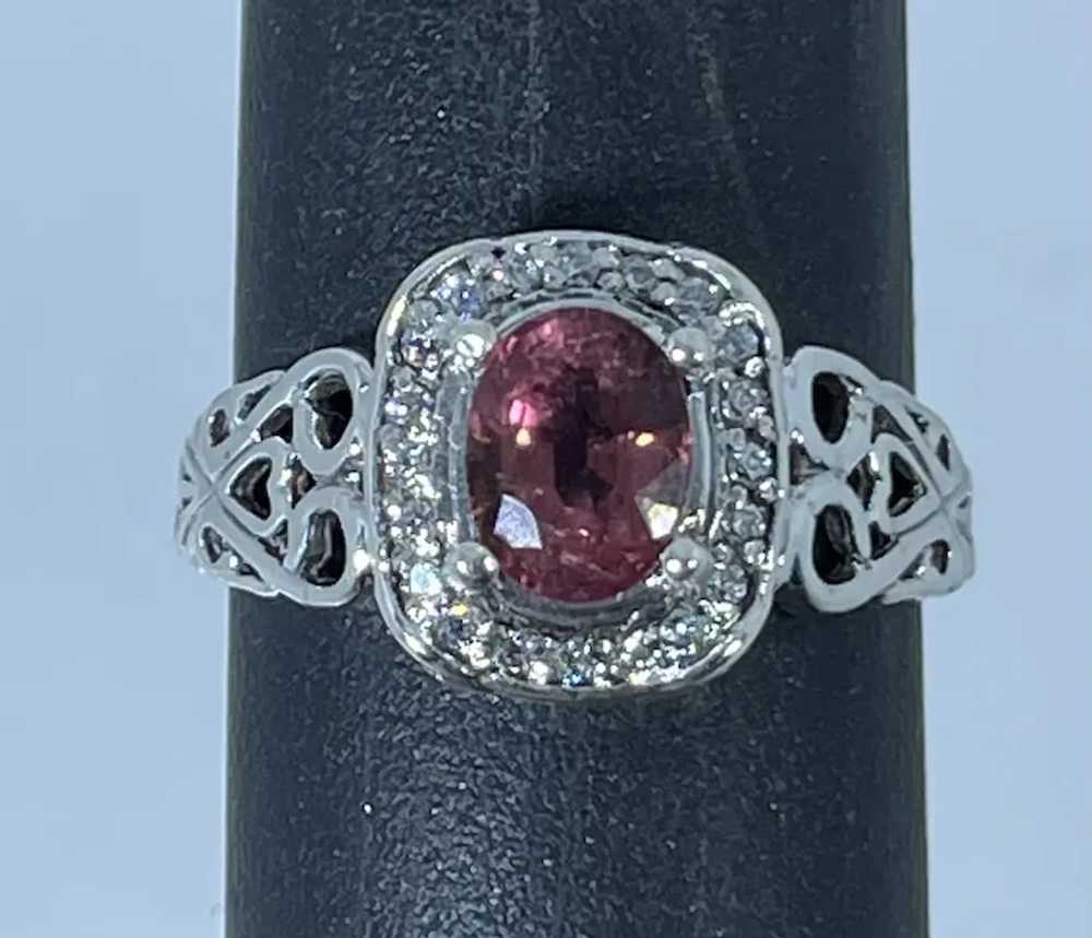 14k Pink Tourmaline & Diamonds Ring, free resize - image 7