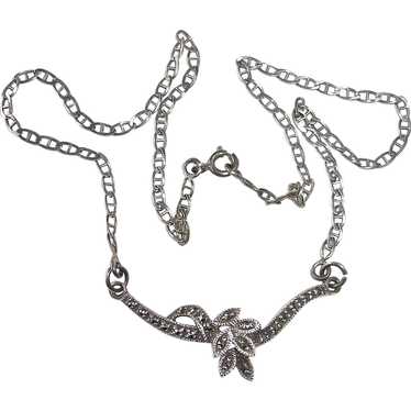 Sterling & Marcasite Simply Elegant Necklace - image 1