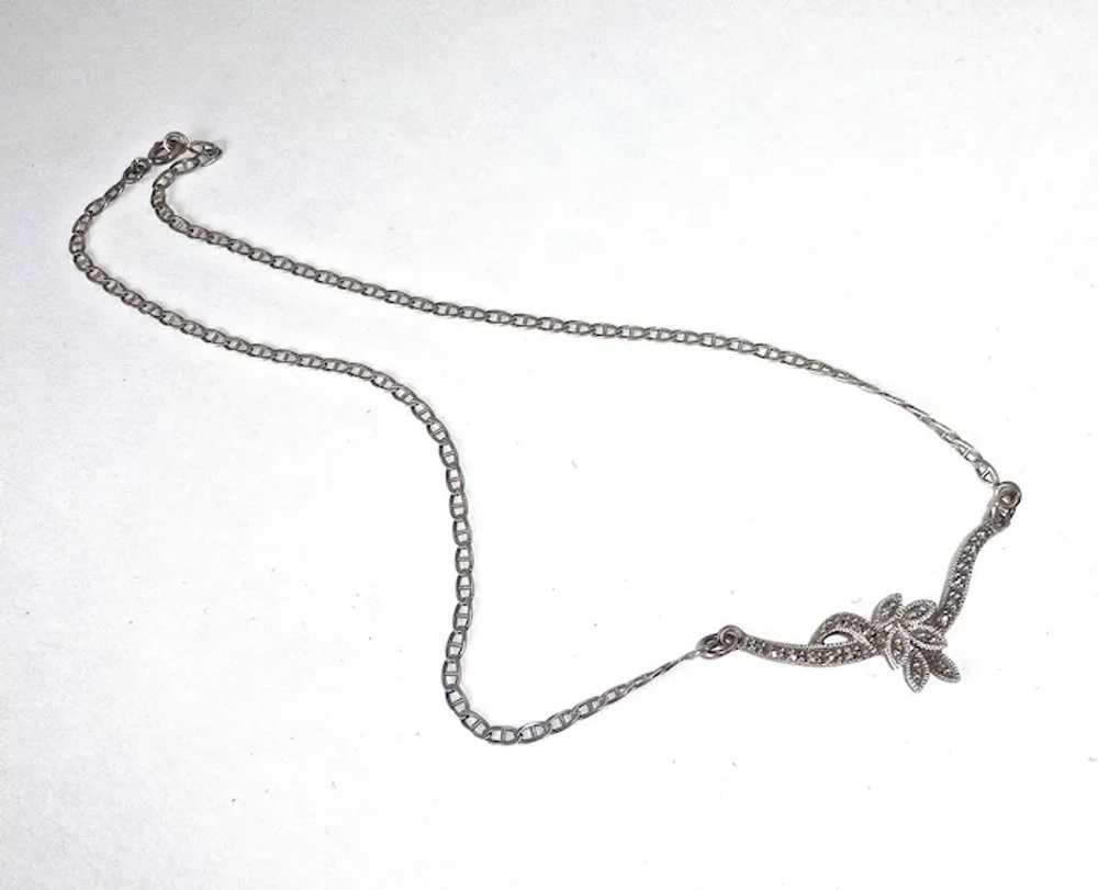 Sterling & Marcasite Simply Elegant Necklace - image 4