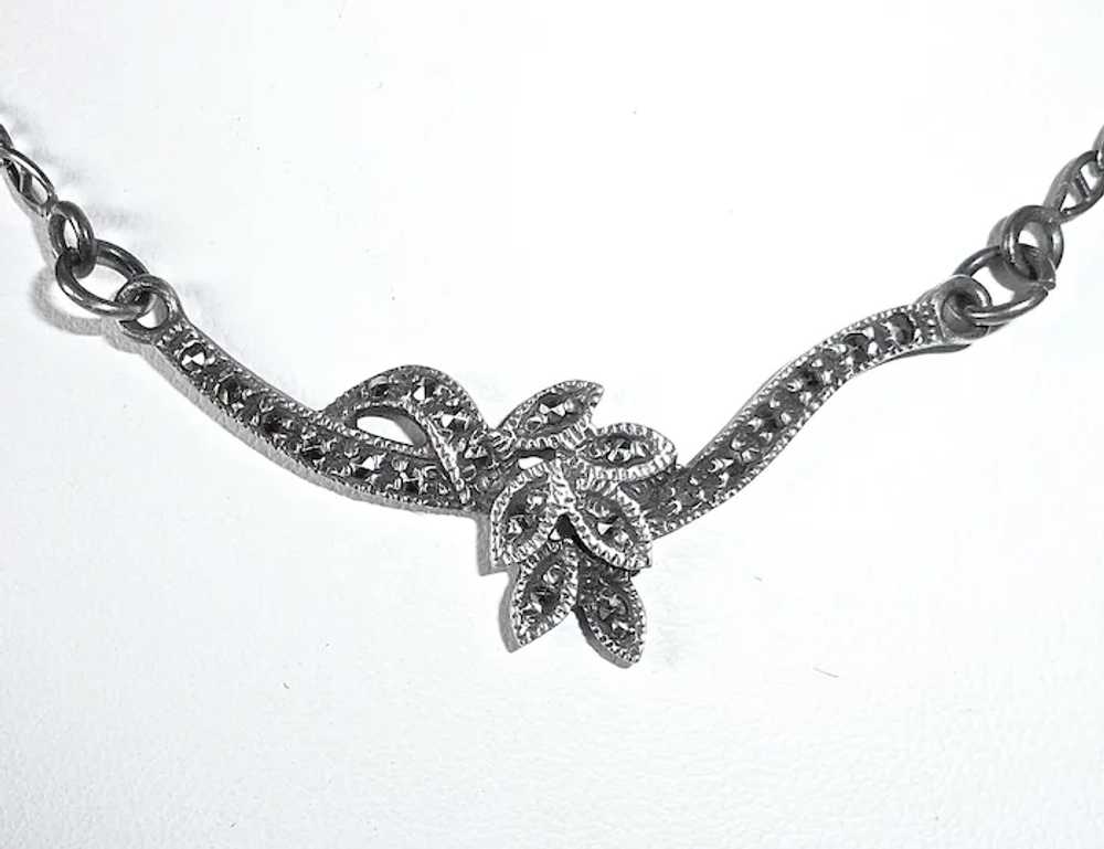 Sterling & Marcasite Simply Elegant Necklace - image 5