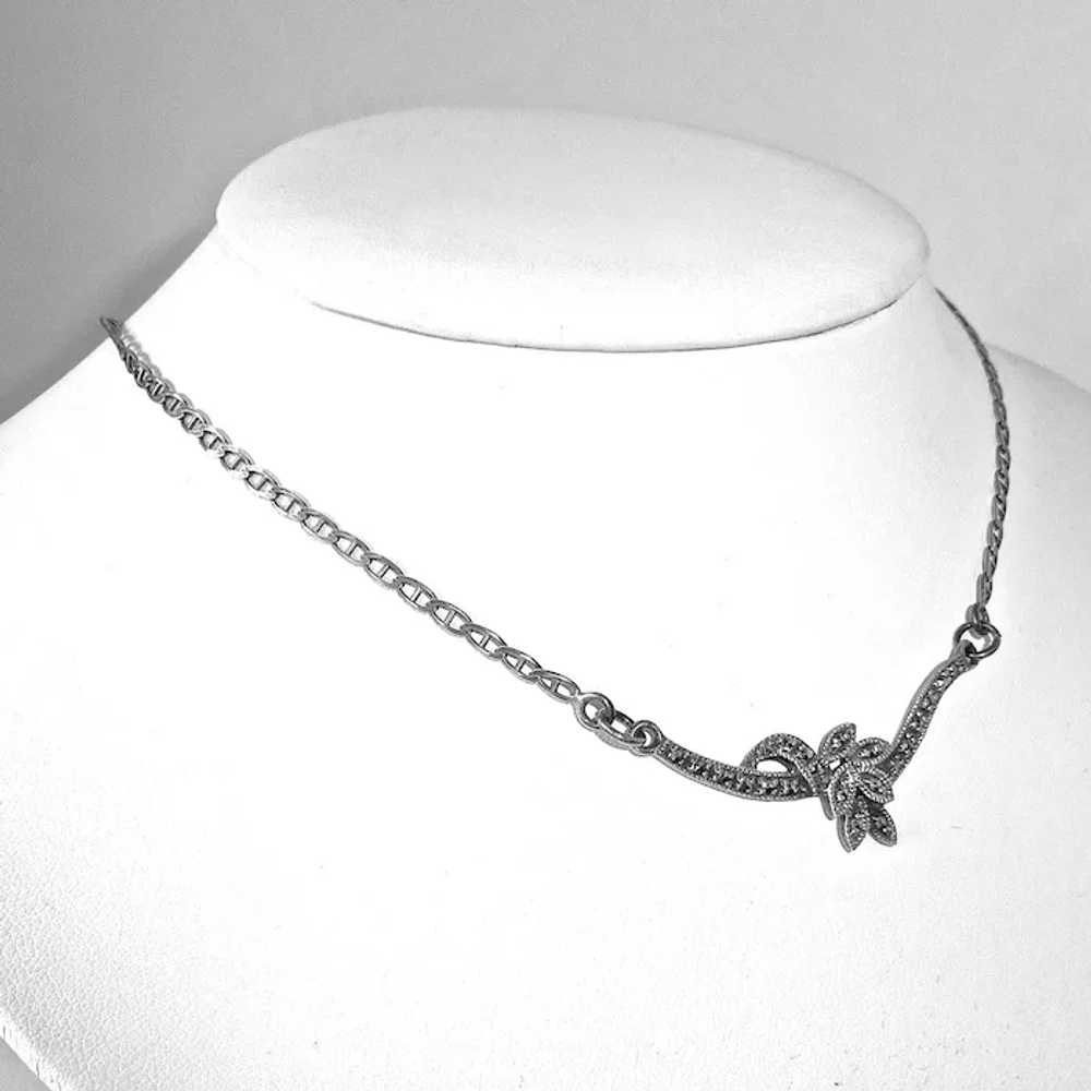 Sterling & Marcasite Simply Elegant Necklace - image 8