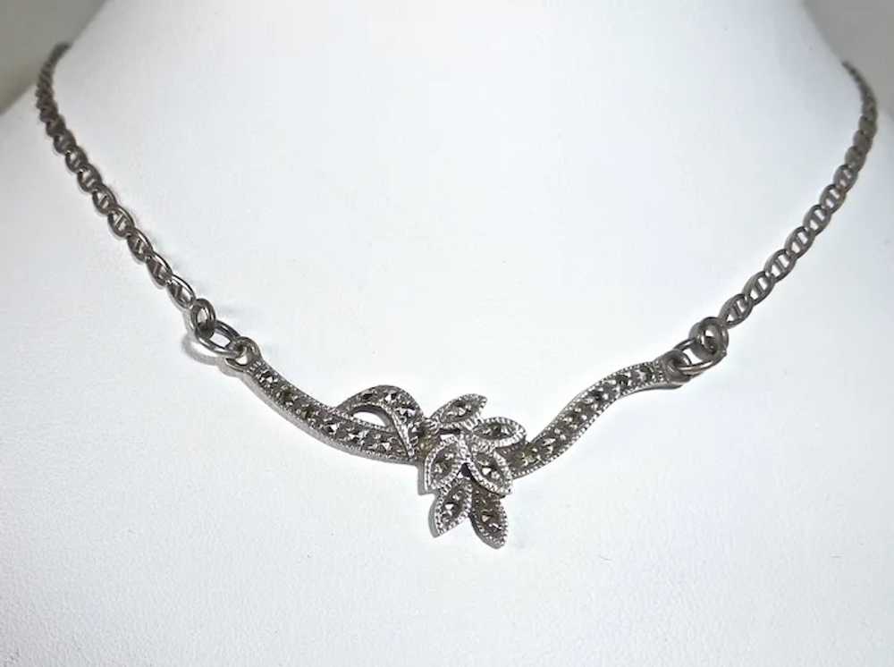 Sterling & Marcasite Simply Elegant Necklace - image 9