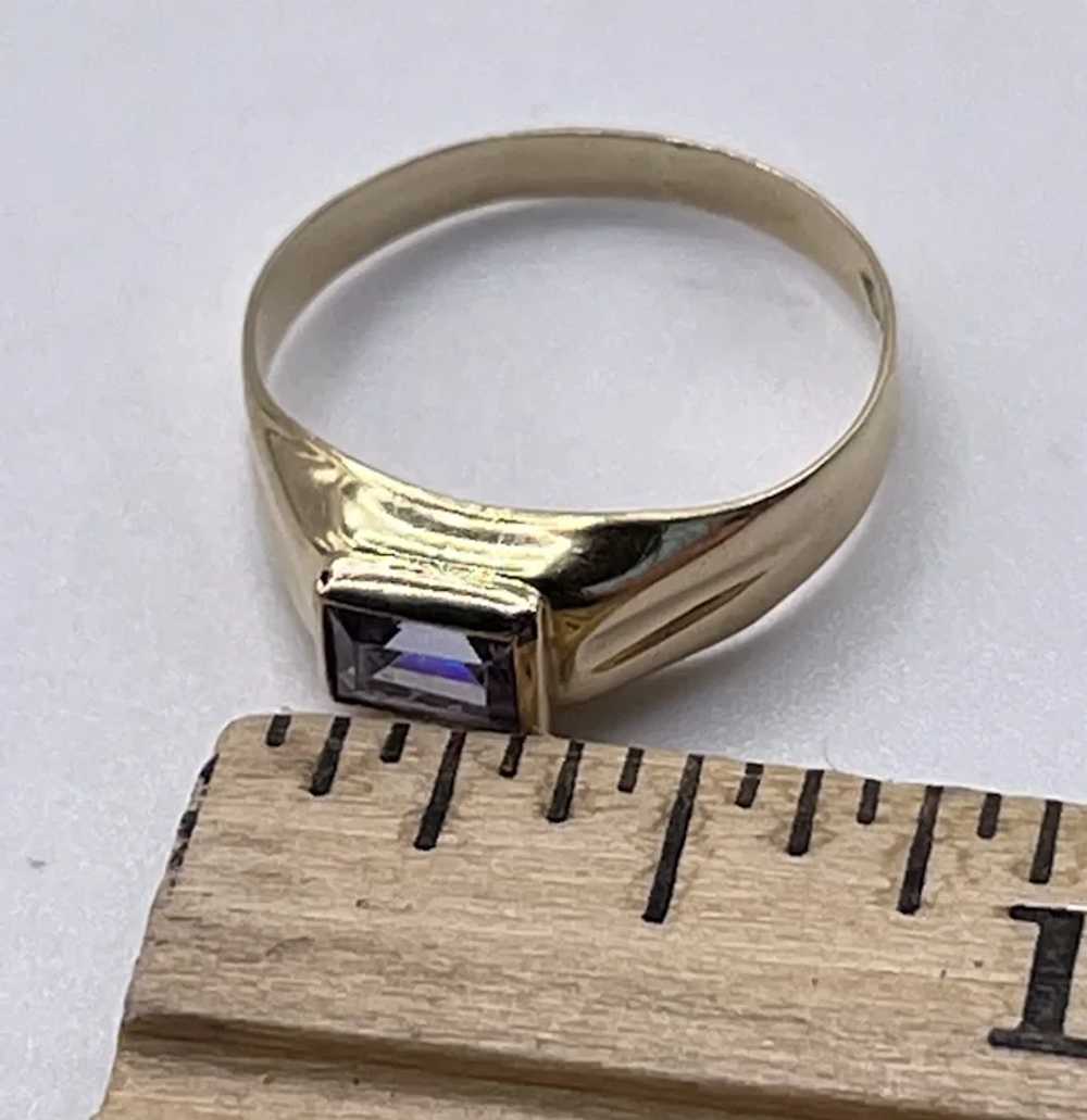 Vintage 18K Yellow Gold 750 5mm Amethyst Band Rin… - image 4
