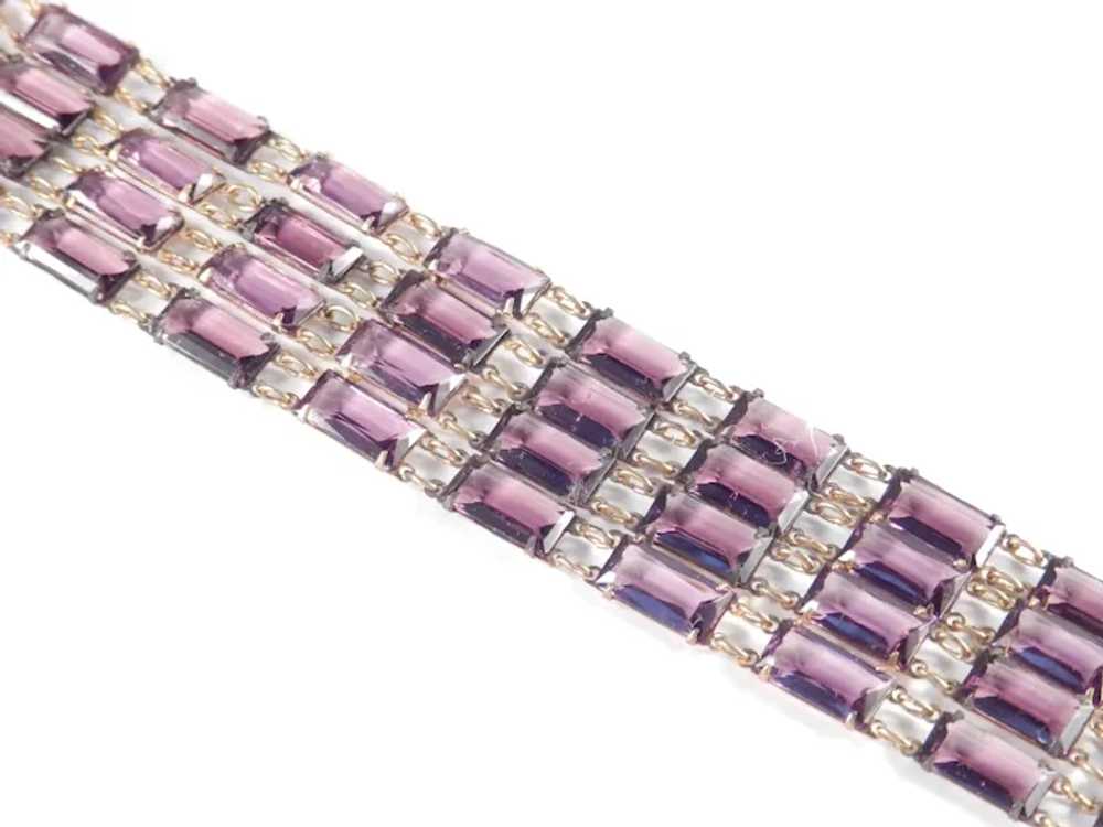 Baguette Art Glass Link Bracelet - image 4