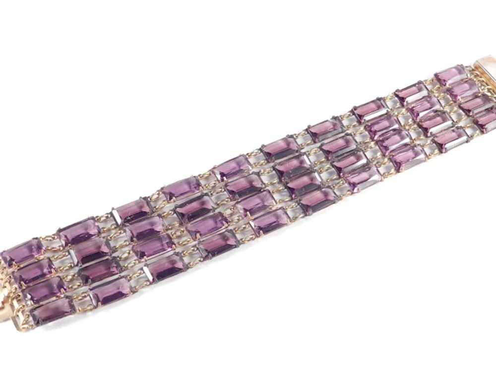 Baguette Art Glass Link Bracelet - image 5