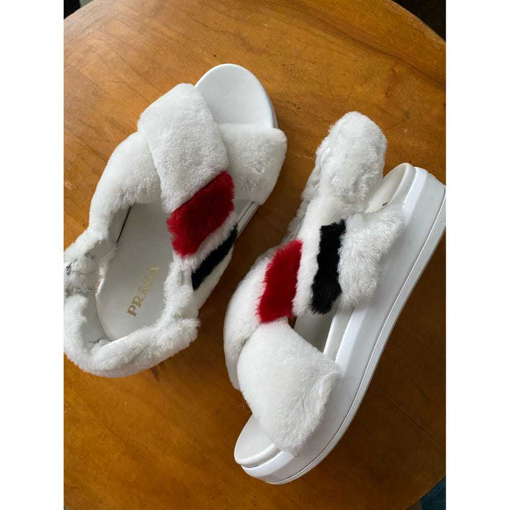 Prada Cloudbust faux fur sandals - image 2