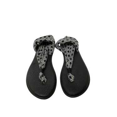 Sanuk Sandals Womens Size 7 Yoga Sling Gray Chevron Slip On Shoe Thong Flip  Flop