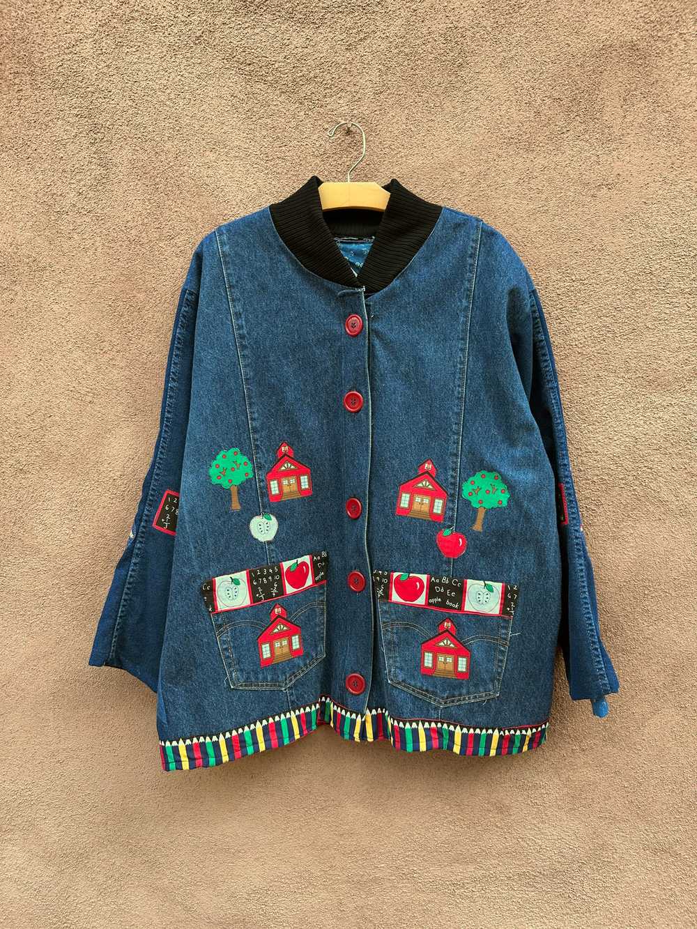Denim Schoolhouse Jacket - Handmade with Vintage … - image 1