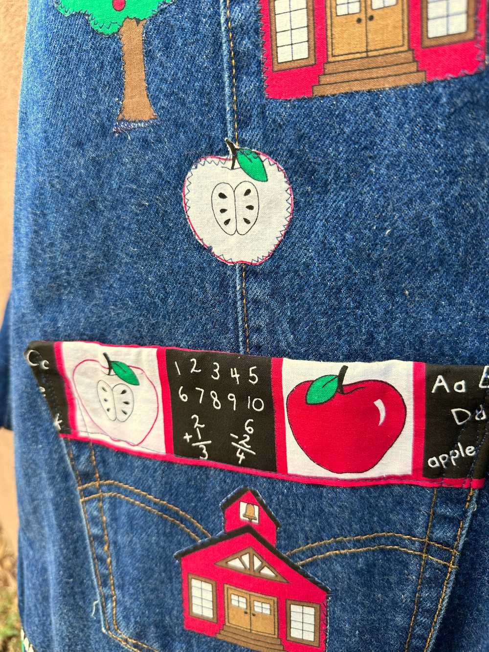 Denim Schoolhouse Jacket - Handmade with Vintage … - image 2