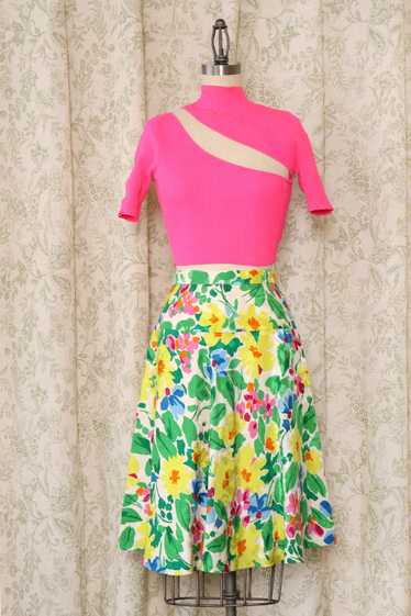 Spring Silk Yoke Skirt XS