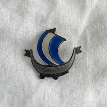 Aksel Holmsen 1970s Norwegian Ship Brooch