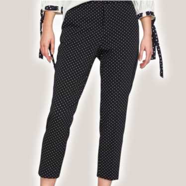 Zara ZARA Polka Dot Textured Ankle Trousers Sz 8 … - image 1