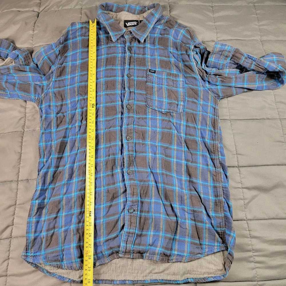 Vans Vans Mens XL Blue Long Sleeve Plaid Button S… - image 10