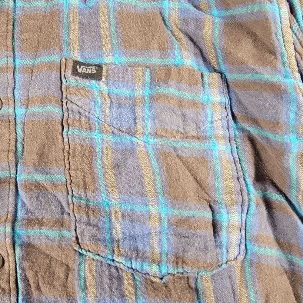 Vans Vans Mens XL Blue Long Sleeve Plaid Button S… - image 4