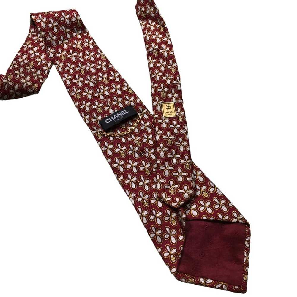 Chanel Vtg Chanel Floral Neck Tie - image 1