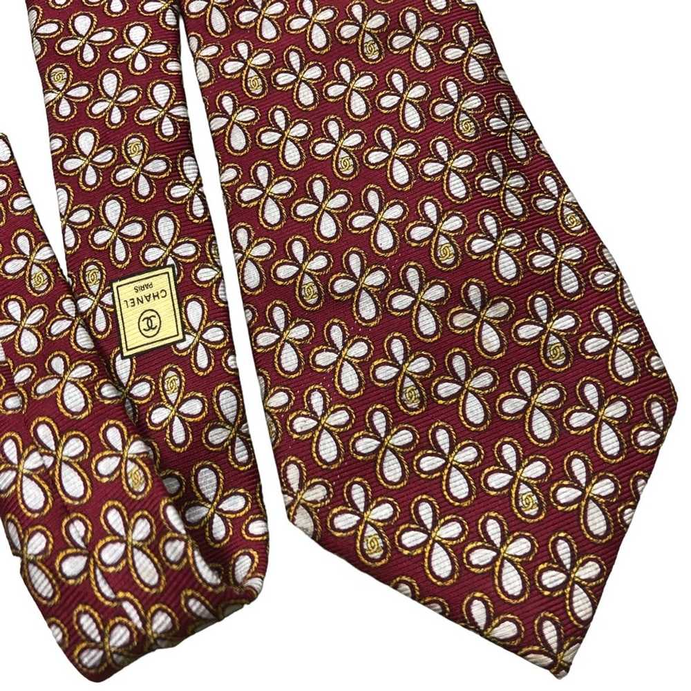 Chanel Vtg Chanel Floral Neck Tie - image 2