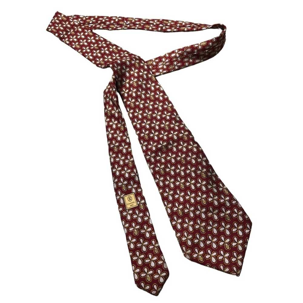 Chanel Vtg Chanel Floral Neck Tie - image 3