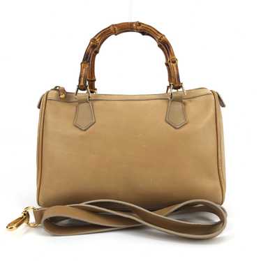 Gucci Leather Boston Bamboo Handbag / Satchel / S… - image 1