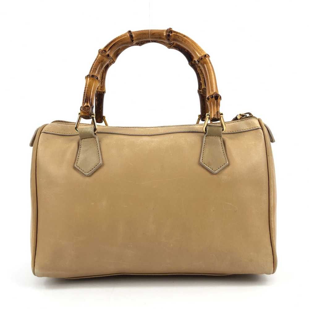 Gucci Leather Boston Bamboo Handbag / Satchel / S… - image 3