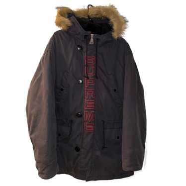 LOUIS VUITTON x SUPREME Jacquard Denim N-3B Shearling Trimmed