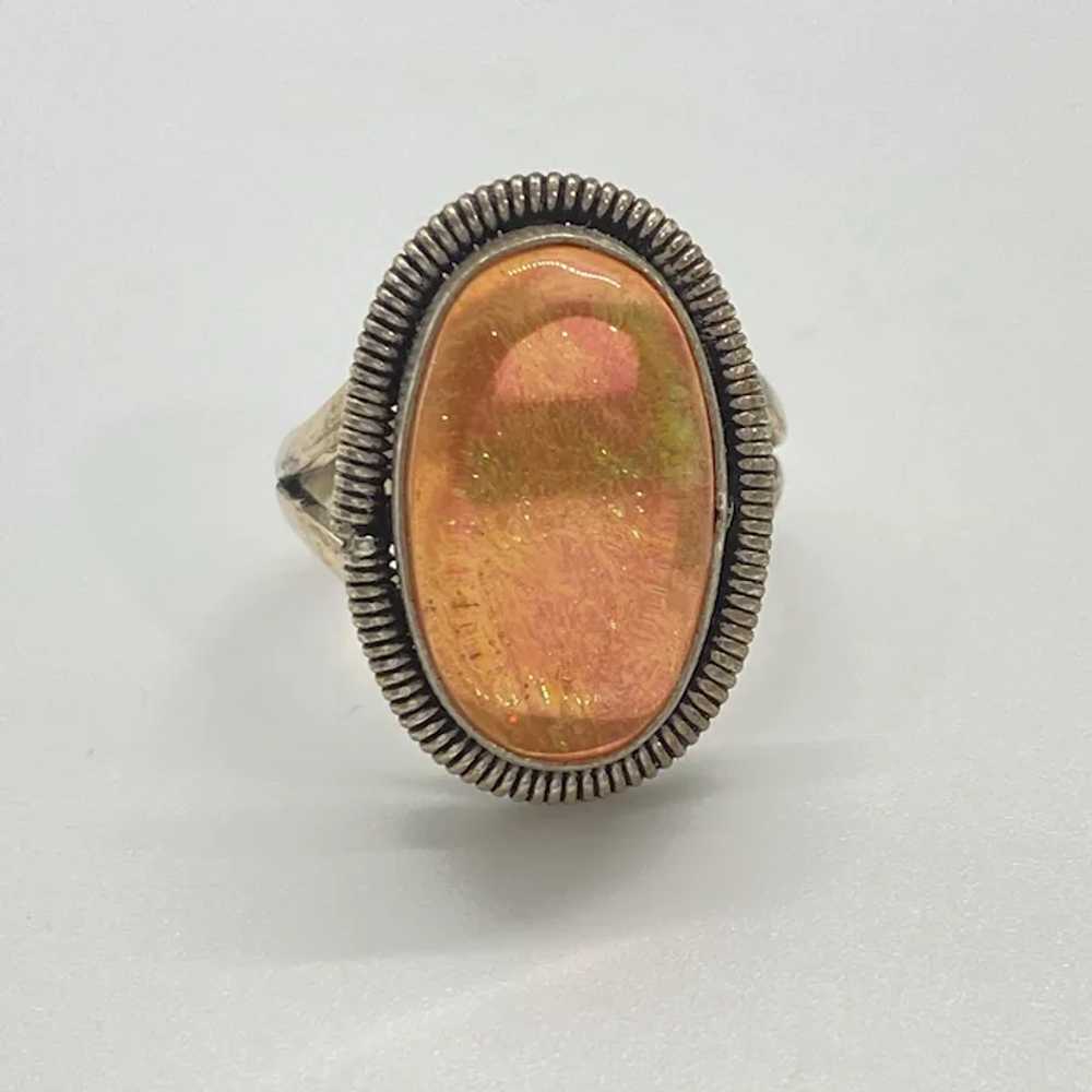 Vintage Dragons Breath Opal Vintage Ring Sterling… - image 3