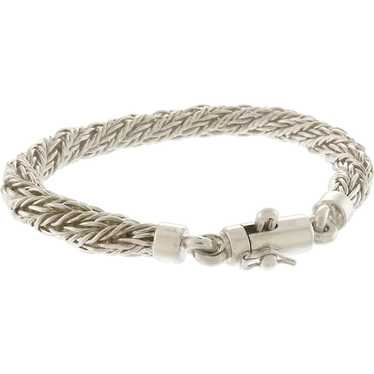 Stylish Foxtail Woven Chain Bracelet in Sterling S
