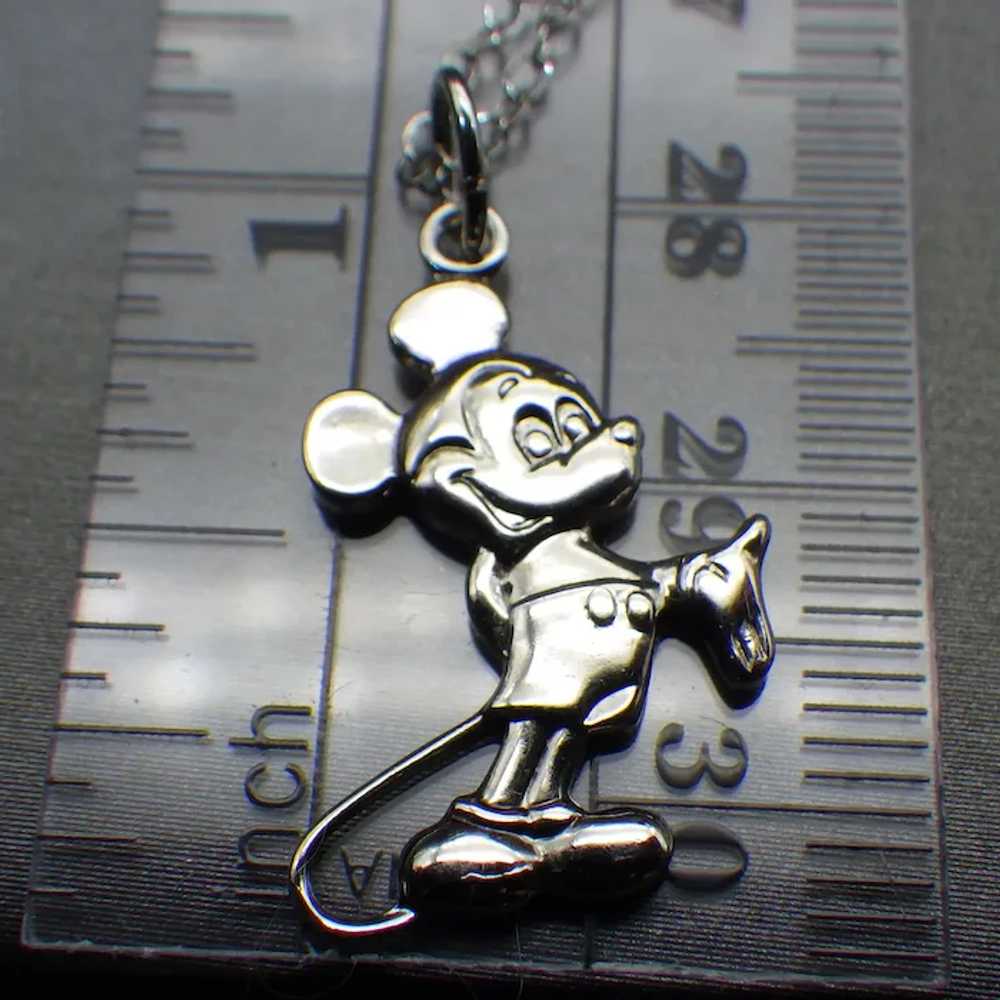 Classic Disney Sterling Silver Mickey Pendant Nec… - image 4