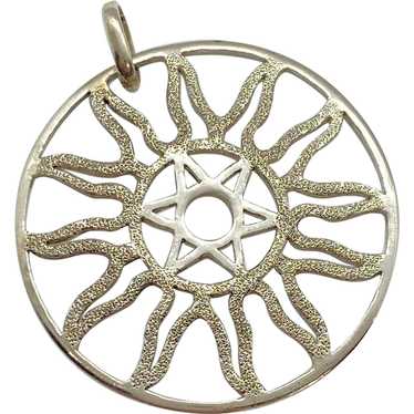 Big Sun and Star Pendant Sterling Silver