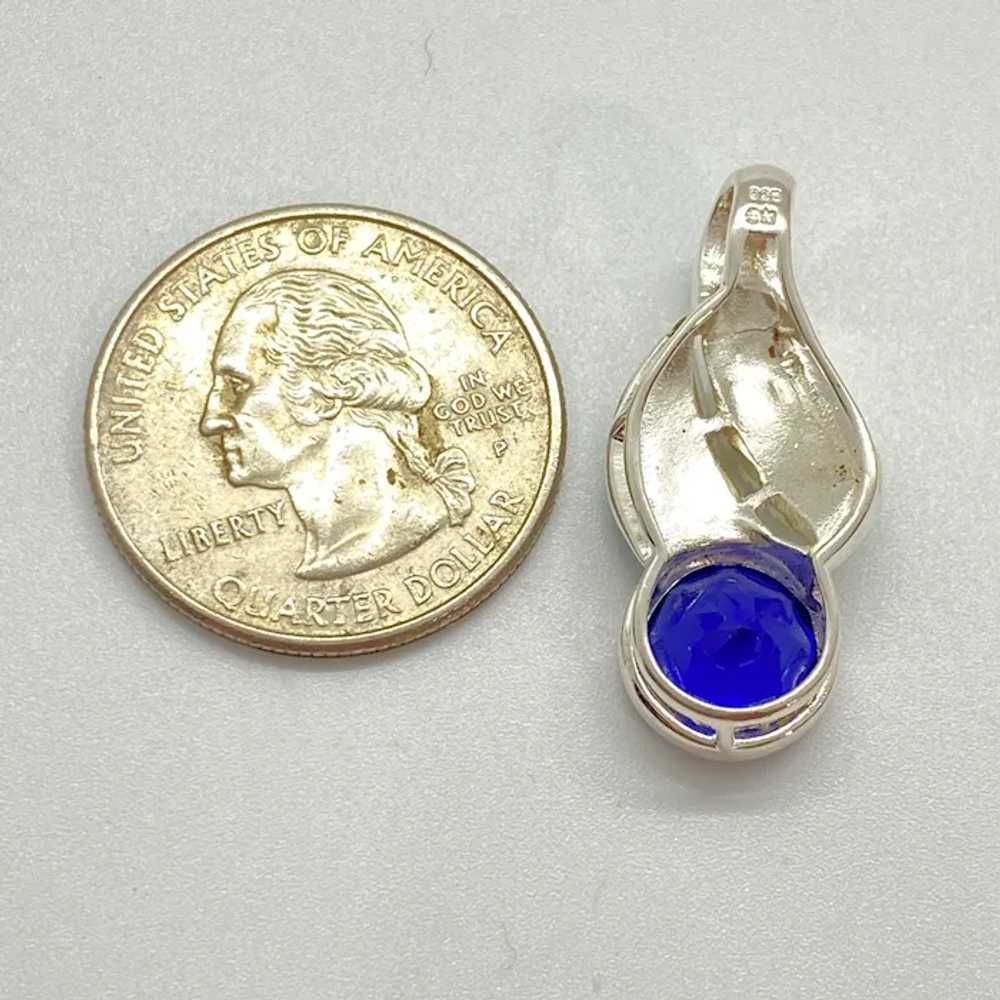 Faux Tanzanite and Created Opal Pendant Sterling … - image 3