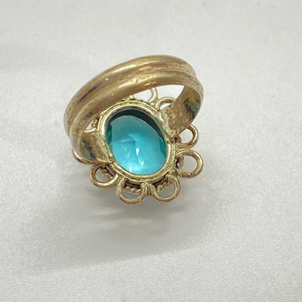 Vintage Fashion Ring Sterling Silver and Faux Apa… - image 7