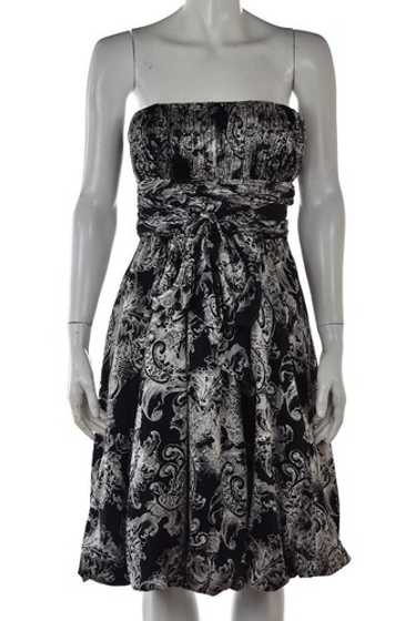 BCBG Maxazria Womens Dress Size 6 Black White Prin