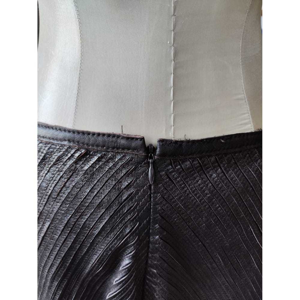 René Lezard Leather mid-length skirt - image 3